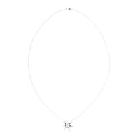 Sterling Silver Spiral Spike Necklace is abstract in form. Handmade in NYC. Complete with 18